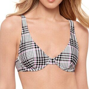 Salt + Cove Juniors' Plaid Underwire Bikini Top
